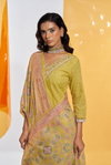 TEW Yellow Colour Cotton Digital Print With Embroidery And Khatli Work Kurti With Bottom Dupatta Wholesale Suppliers In India